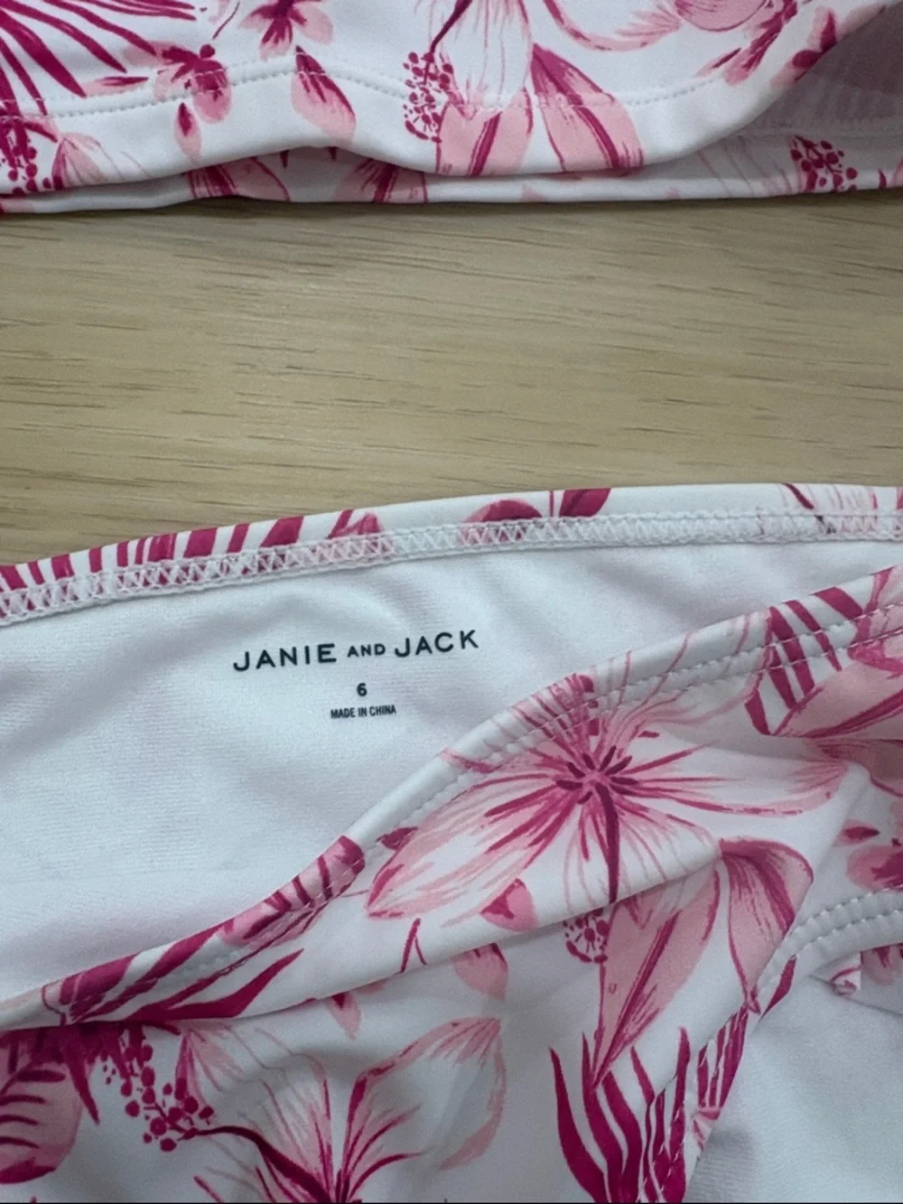 Girls Janie and Jack Pink Floral Long-Sleeve Rashguard Set